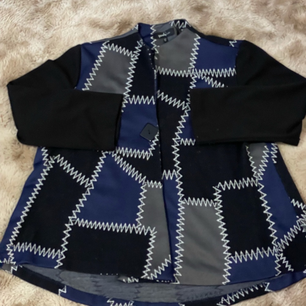 Yushi Womens Jacket Size S Black Navy & Gray Made in U.S.A.